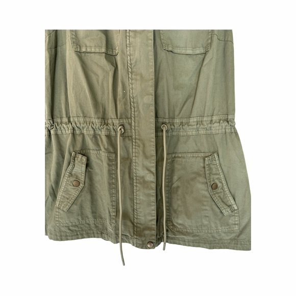 North Style olive green utility vest. Hooded front zip and snaps large gorpcore - Picture 4 of 9